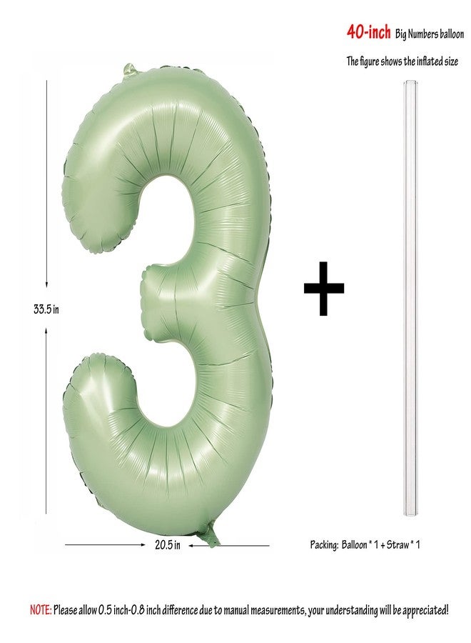 CHANGZHONG 40" Olive green Number Balloons Helium Foil Mylar Balloon Birthday Party banquet Decoration Digital 3 - Image 2