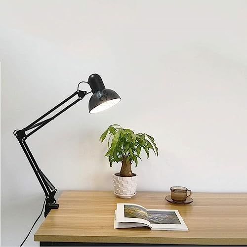 Mufasa Black Color Flexible Spring Doctor Lamp Table Lamp For Study/Reading,Adjustable Head Best For Home Kids Room Library W/ On/Off Switch(58Cm Height)(Bulb Not Included)(Black Clip)-Aluminium,Led - Image 1