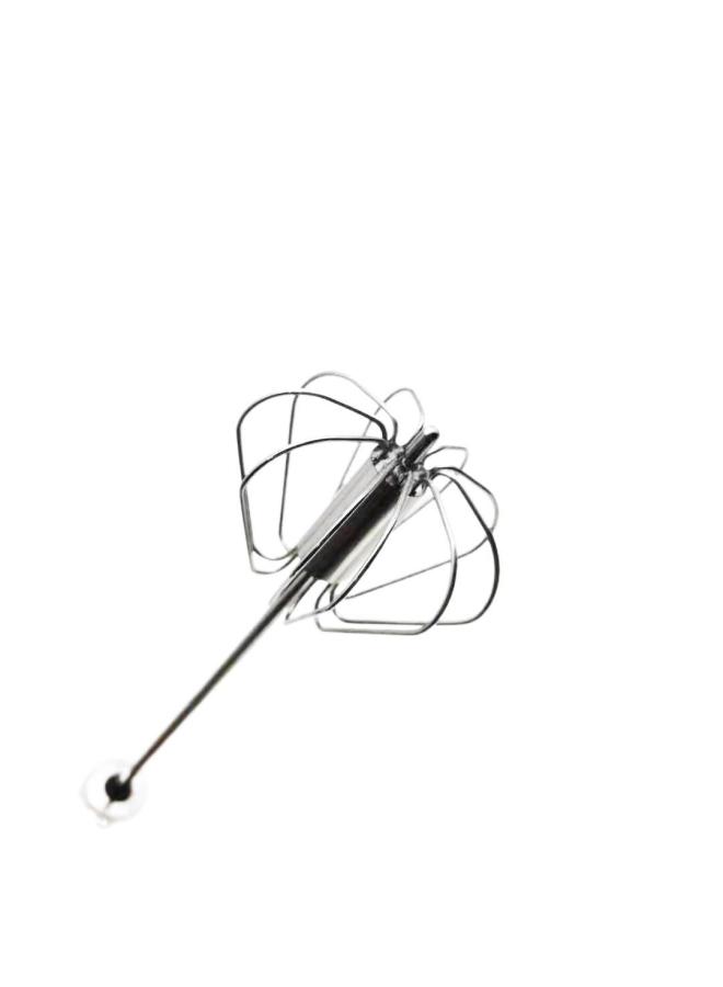 Semi-automatic Rotating Egg Beater Manual Press Colorful Handheld Stainless Steel Mixer Home Use Whisking Kitchen Utensils-Color:10 Inch Red  - Image 4