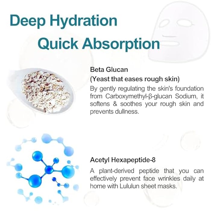 Lululun 21 EA Anti Aging Face Mask for Women & Men, Hydrating Face Mask Sheets with Rice Extract, Acacia Honey, Collagen& Ceramides, Organic Face Masks Skincare & Sheet Mask from Japan PRECIOUS TRIO - Image 2