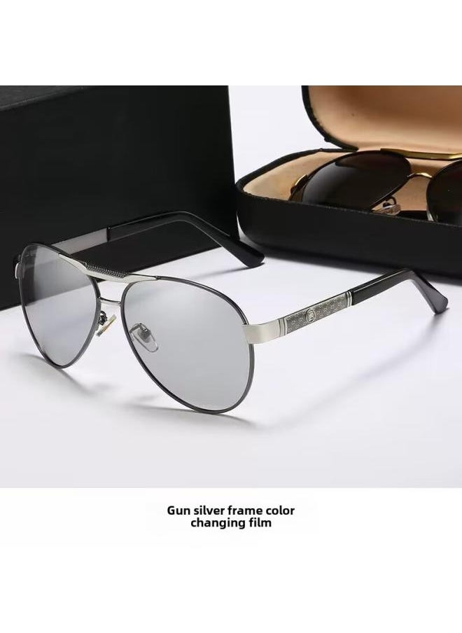 Generic Huang Xiaoming High-definition Day And Night Dual-use German Polarized Sunglasses For Men's Driving Special Color-changing Sunglasses Trendy Fishing Glasses 