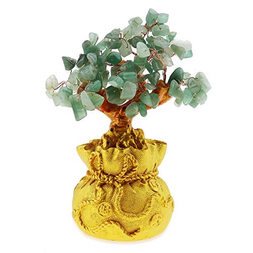SING F LTD Feng Shui Money Luck Stone Tree Crystal Art Decoration Office Living Room Good Luck Best Gift Green - Image 1