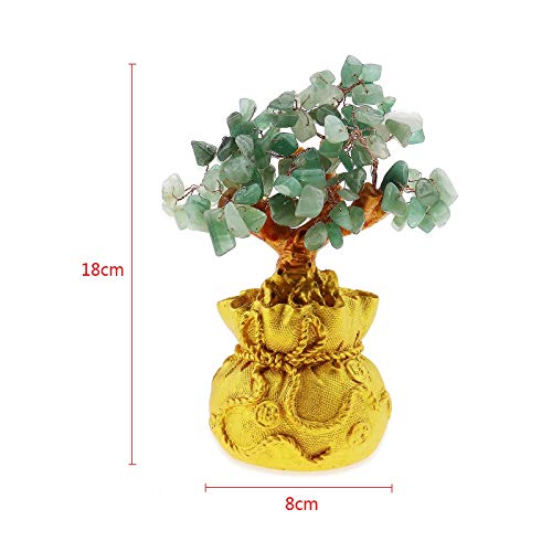 SING F LTD Feng Shui Money Luck Stone Tree Crystal Art Decoration Office Living Room Good Luck Best Gift Green - Image 4