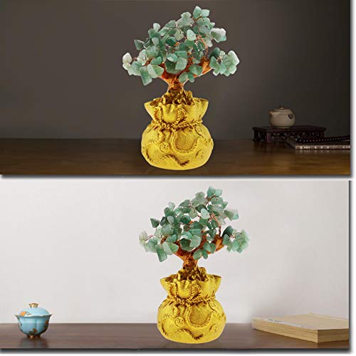 SING F LTD Feng Shui Money Luck Stone Tree Crystal Art Decoration Office Living Room Good Luck Best Gift Green - Image 2