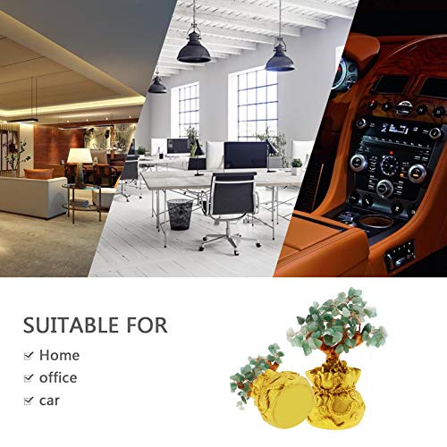 SING F LTD Feng Shui Money Luck Stone Tree Crystal Art Decoration Office Living Room Good Luck Best Gift Green - Image 3