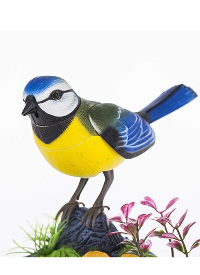 SYOSI - Electric Singing and Chirping Toy Birds - Battery Operated Electric Blue Jays with Realistic Movement, Sound Activated Office and Home Decor Accessories Novelty Gift - Image 1
