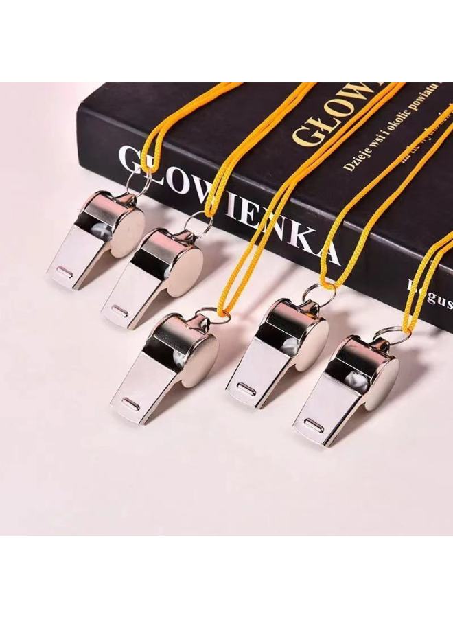 Generic Outdoor Survival Whistle Training Aluminum Alloy Kidsren's Life-saving Keychain Emergency Referee High Frequency-Color:3 Metal Whistles - Image 5