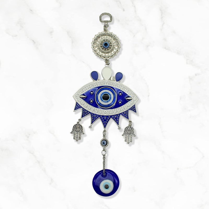 Puja N Pujari Puja N Pujari Eye Shape Turkish Evil Eye Hanging Showpiece for Home Entrance Good Luck Charm and Positivity  - Image 1