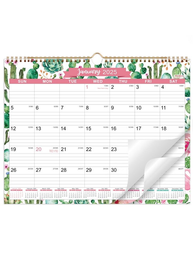 MaaIbok 2025 Wall Calendar - 15" X 11.5" Large Wall Calendar From January 2025 - December 2025 With Julian Dates, Two-Wire Binding, Perfect For Planning - Image 1