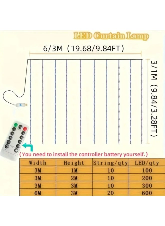 Kandid Diwali LED String Lights, 3x1m Window Fairy Lights, 300 LEDs, Warm White (window string light) - Image 4