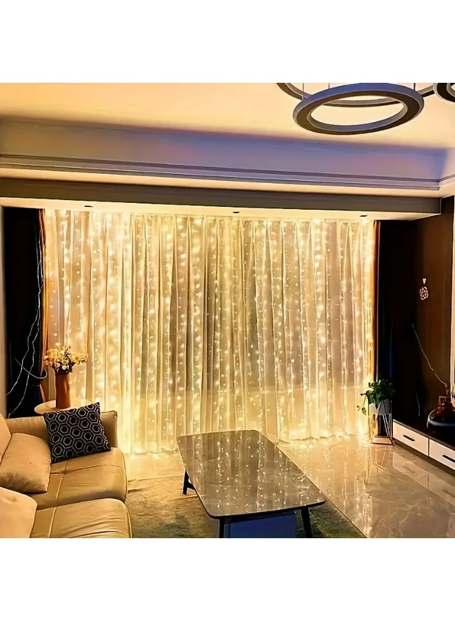 Kandid Diwali LED String Lights, 3x1m Window Fairy Lights, 300 LEDs, Warm White (window string light) - Image 1