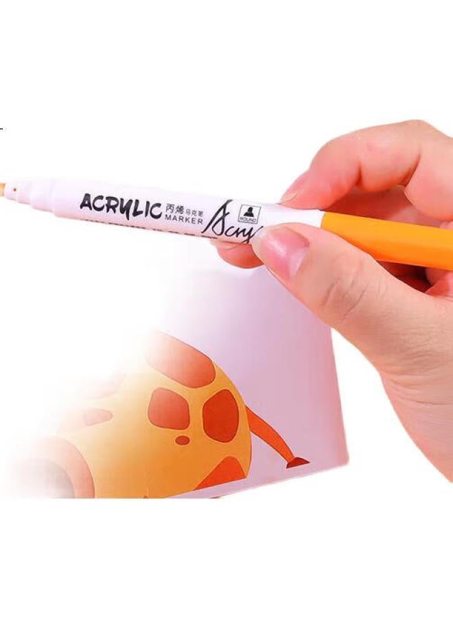 Bojiao Acrylic Marker Set, Waterproof, Quick-Drying, Large Capacity, Diy Graffiti Pens, Drawing Colored Pens, Fluorescent Markers, Student Birthday And Children'S Day Gift, 24 Colors - Image 1