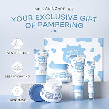 Rosarden مجموعة العناية بالبشرة روزاردن للفتيات المراهقات مجموعة هدايا العناية بالبشرة الحليب مجموعة العناية بالبشرة مع منظف الوجه والتونر والزيوت وكريم الوجه وقناع الليل مجموعة العناية بالبشرة للترطيب 5 قطع - Image 5