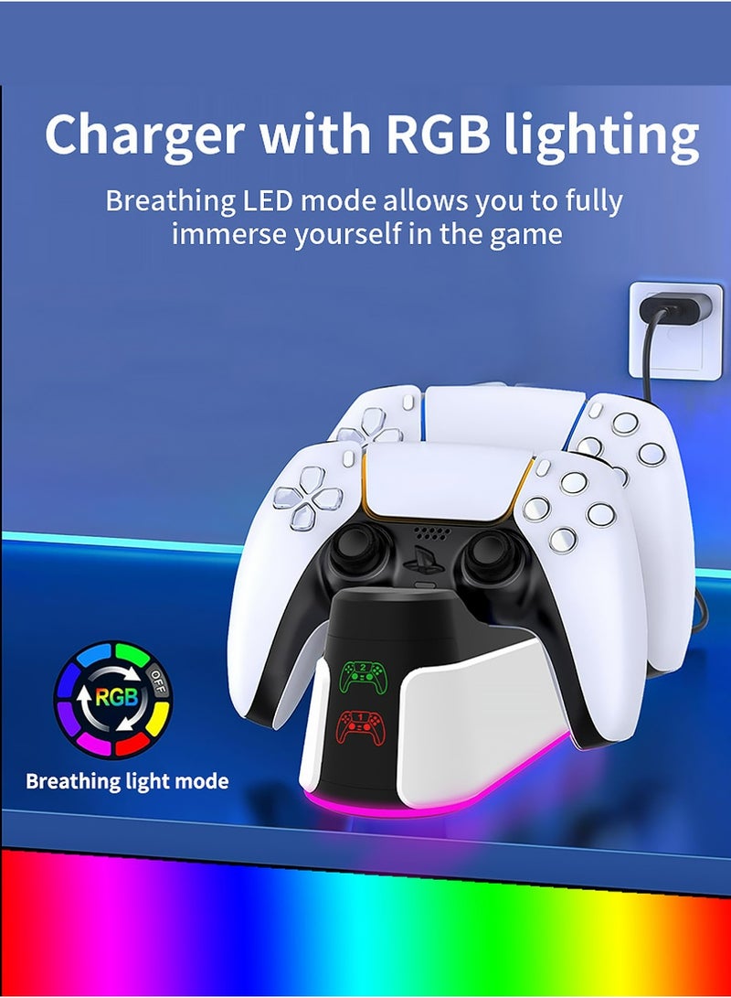 Fast Charging Dock for Playstation 5 Controller, LED Indicator, Click-in Design, Safe Intelligent Protection for PS5 Controller