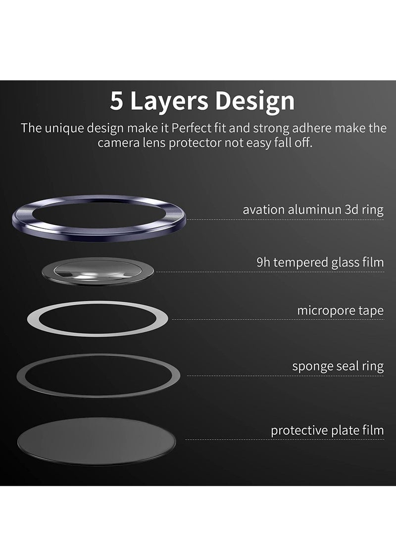 ELTRAZONE for iPhone 14 Pro - iPhone 14 Pro Max Camera Lens Protector, 9H Tempered Glass Camera Cover Screen Protector Metal Individual Ring for iPhone 14Pro 6.1 inch iPhone 14 ProMax 6.7 inch (Deep Purple) - Image 2