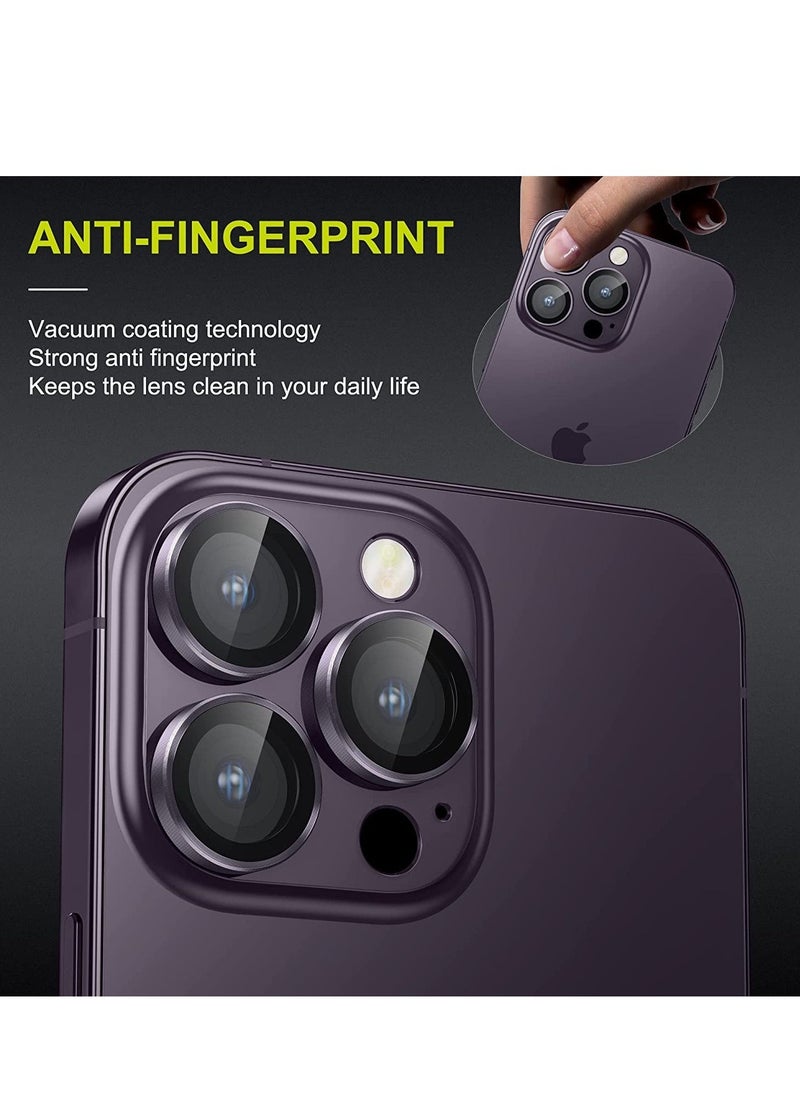 ELTRAZONE for iPhone 14 Pro - iPhone 14 Pro Max Camera Lens Protector, 9H Tempered Glass Camera Cover Screen Protector Metal Individual Ring for iPhone 14Pro 6.1 inch iPhone 14 ProMax 6.7 inch (Deep Purple) - Image 4