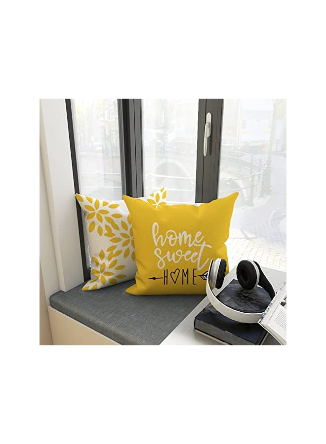 Zaboon Pillow Cover s 18x18 Set of 4, Modern Sofa Throw Pillow Cover , Decorative Outdoor Linen Fabric Pillow Case for Couch Bed Car 45x45cm (Yellow, 18x18,Set of 4) - Image 3