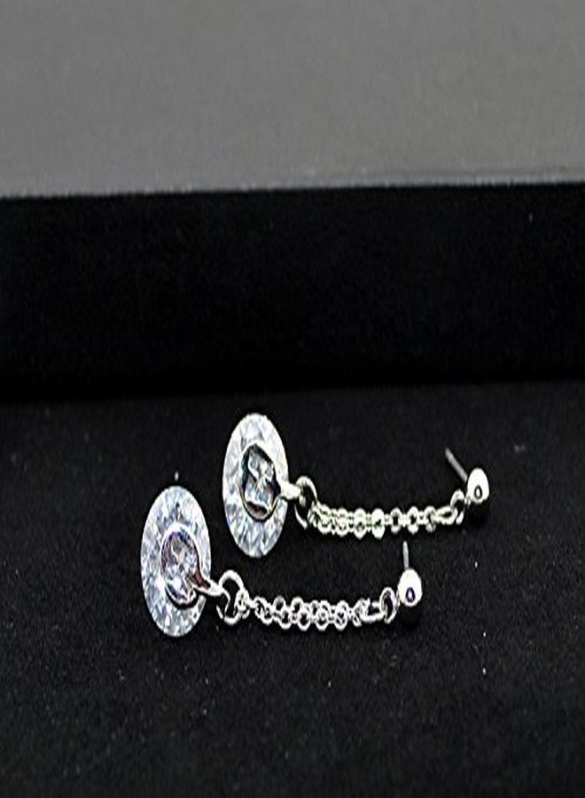 Silver Shoppee Valentine Special Rhodium Plated Crystal Studded Alloy Earrings for Girls and Women (SSER0262A) - Image 2