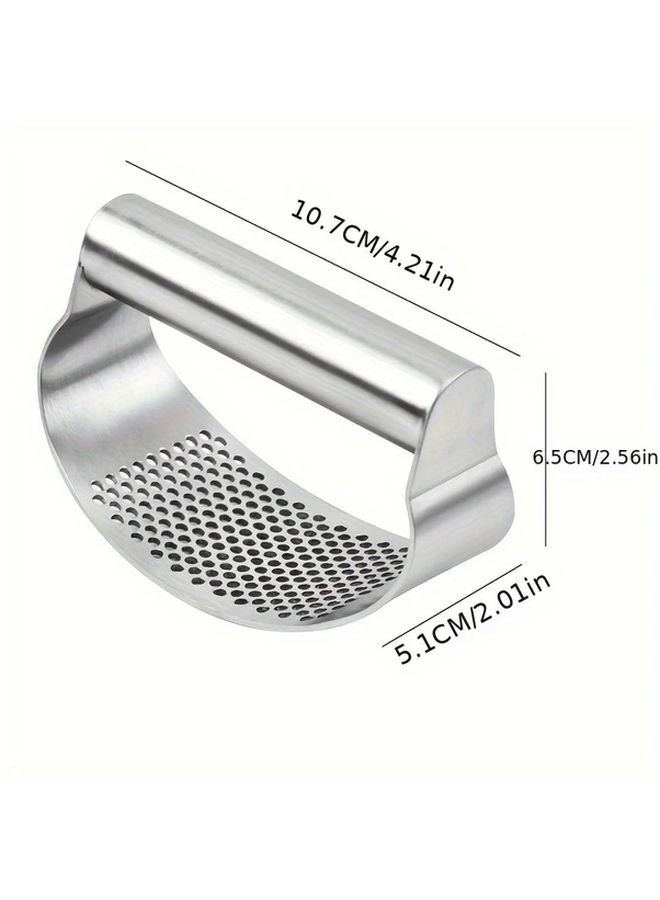 Stainless Steel Garlic Press Easy Clean Crusher Mincer Ergonomic Handle 1pc - Image 2