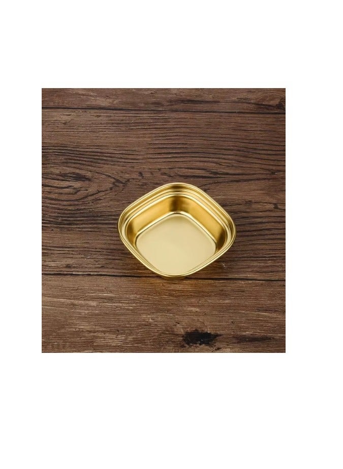 الواحة-TH 3 قطع من طبق صلصة من الفولاذ المقاوم للصدأ، أطباق غمس مقسمة، وعاء صلصة التوابل المقسم، 1 3 4 حجرات، أطباق توابل الخل، خل الصويا، التوابل، صينية توابل للمنزل والمطعم - Image 3