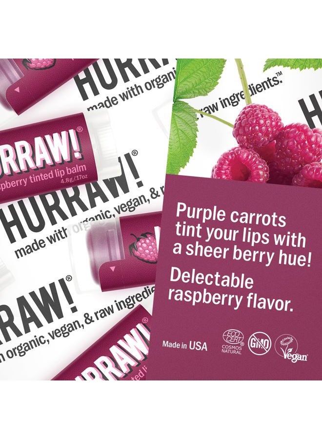 Hurraw! Raspberry Tinted Lip Balm: (Sheer Berry Tint) Organic, Certified Vegan, Cruelty and Gluten Free. Non-GMO, 100% Natural Ingredients. Bee, Shea, Soy and Palm Free. Made in USA - Image 3