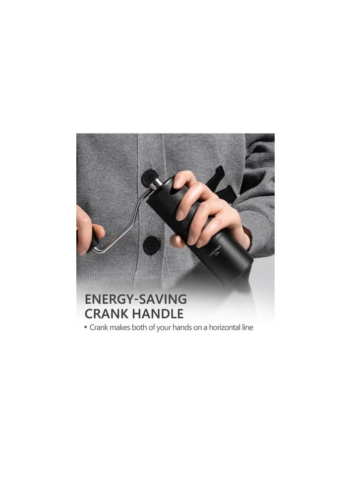 تايم مور TIMEMORE الكستنة C3S طاحونة القهوة اليدوية ، مطحنة القهوة المخروطية من الفولاذ المقاوم للصدأ S2C ، مطحنة القهوة اليدوية مع مقبض قابل للطي ، إعدادات الطحن قابلة للتعديل ، للسفر / التخييم / المنزل ، أسود - Image 2