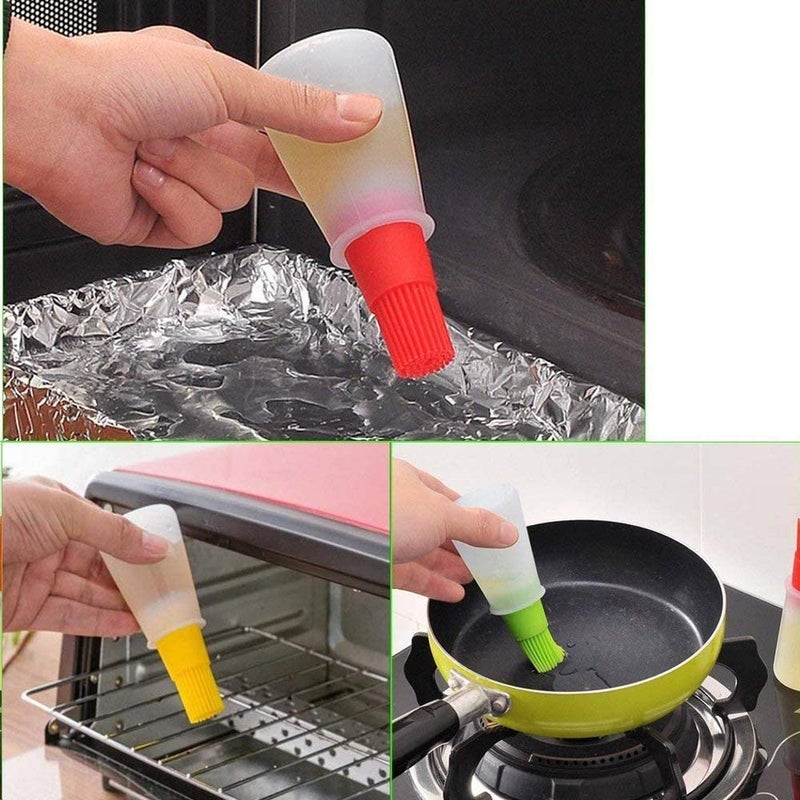 NITAY ENTERPRISE Home Nitay Enterprise Home Oil Bottle Brush Silicone Pastry Brush for Roasting sauteing Baking or Grilling Frying BBQ Cooking Oil Dispenser Kitchen Tools Accessories2 Pcs  - Image 4
