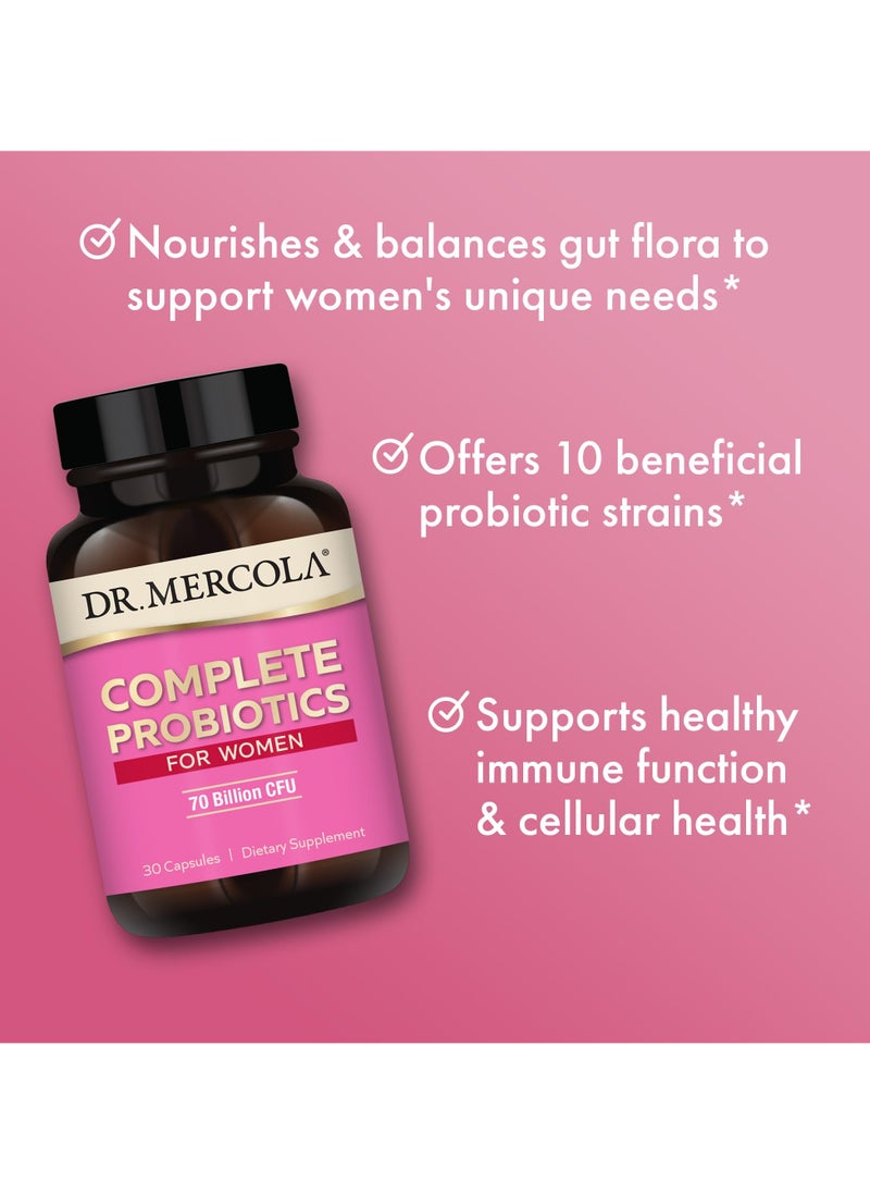 Dr. Mercola - Complete Probiotics for Women 70 Billion CFU, 30 Capsules, Dietary Supplement - Image 1
