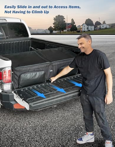 JOYTUTUS Truck Bed Cargo Box Organizer for Pickup, Truck Bed Cargo Bag, Storage Organizer Carrier Accessories for Groceries, Golf, Easily Slide in and Out, Easy Access - Image 5