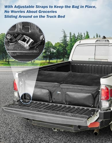 JOYTUTUS Truck Bed Cargo Box Organizer for Pickup, Truck Bed Cargo Bag, Storage Organizer Carrier Accessories for Groceries, Golf, Easily Slide in and Out, Easy Access - Image 4