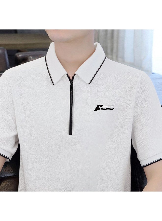 FOLUNSI men's Summer Polo Shirt - Breathable Zip-neck T-shirt With Skin-friendly Comfort - Image 5