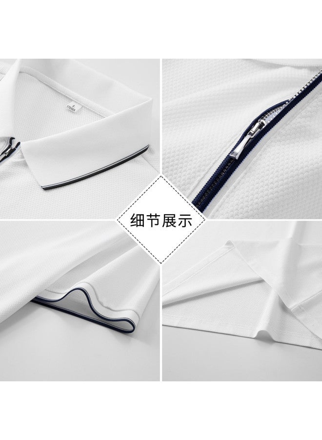 FOLUNSI men's Summer Polo Shirt - Breathable Zip-neck T-shirt With Skin-friendly Comfort - Image 3
