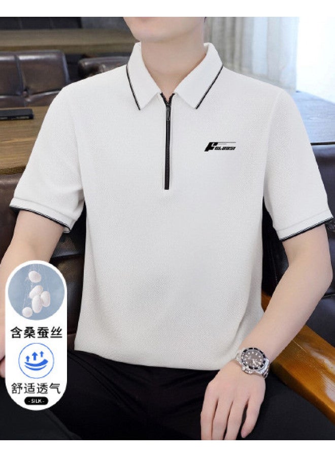 FOLUNSI men's Summer Polo Shirt - Breathable Zip-neck T-shirt With Skin-friendly Comfort - Image 1