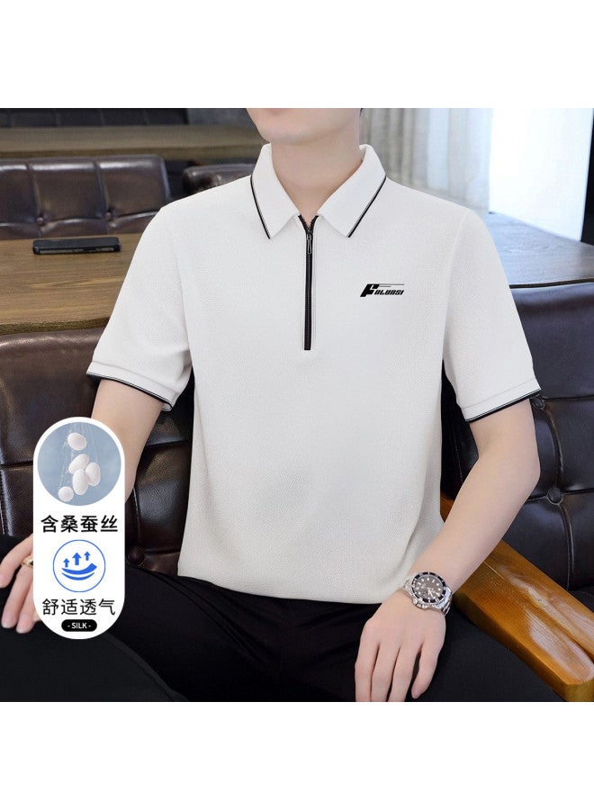 FOLUNSI men's Summer Polo Shirt - Breathable Zip-neck T-shirt With Skin-friendly Comfort - Image 2