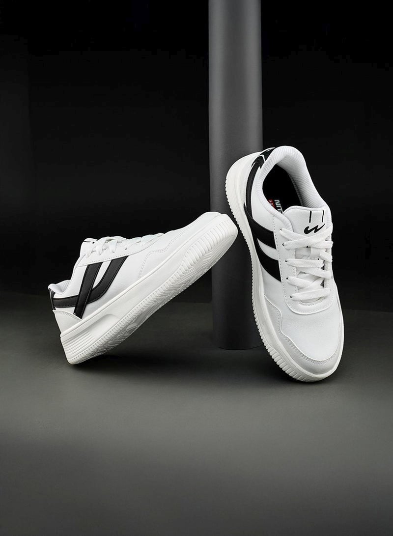 CAMPUS Women’s White Low Top Sneakers – Cool Urban Design Shoes with Memory Foam for All-Day Comfort - Image 1