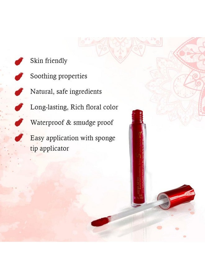 Keya Seth Aromatherapy Aromatic 100% Natural Liquid Sindoor Maroon With Sponge-Tip- Applicator- Long Lasting Chemical Free & Waterproof With Floral Pigment (Pack Of 3) - Image 2
