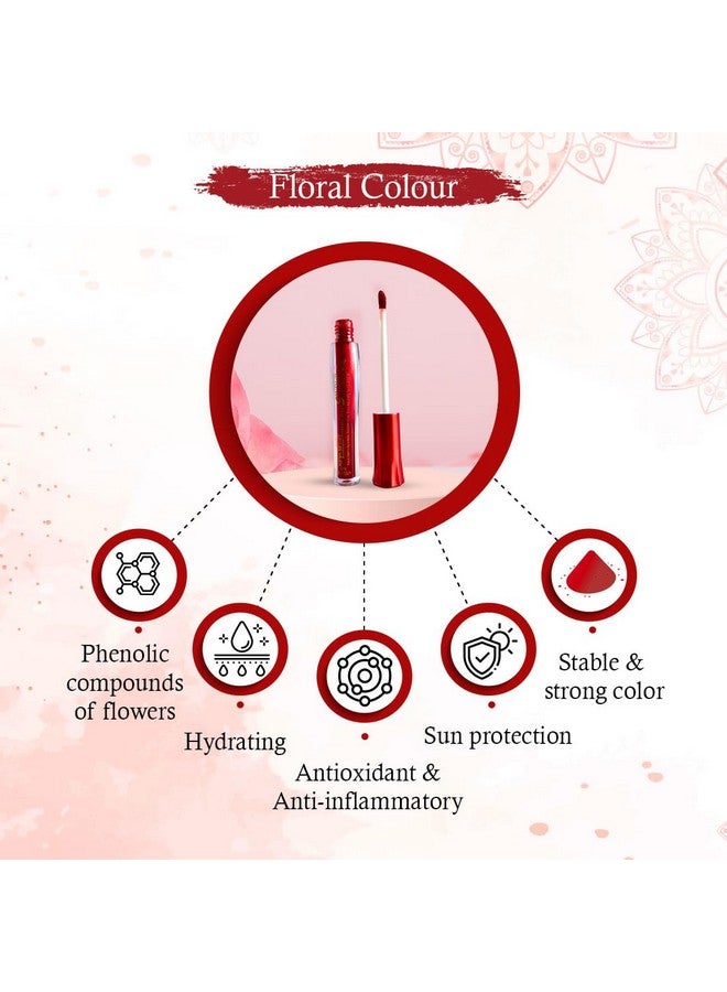 Keya Seth Aromatherapy Aromatic 100% Natural Liquid Sindoor Maroon With Sponge-Tip- Applicator- Long Lasting Chemical Free & Waterproof With Floral Pigment (Pack Of 3) - Image 3