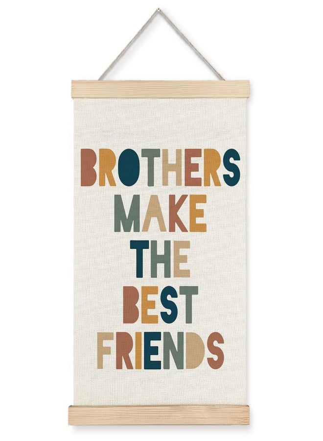 Supwhd Boys Room Decor, Nursery Wall Decor, Brothers Make The Best Friends Wall Art Poster Hanger Frame for Nursery Toddler Baby Little Boys Bedroom Playroom Game Room, 12x16 Inches - Image 1