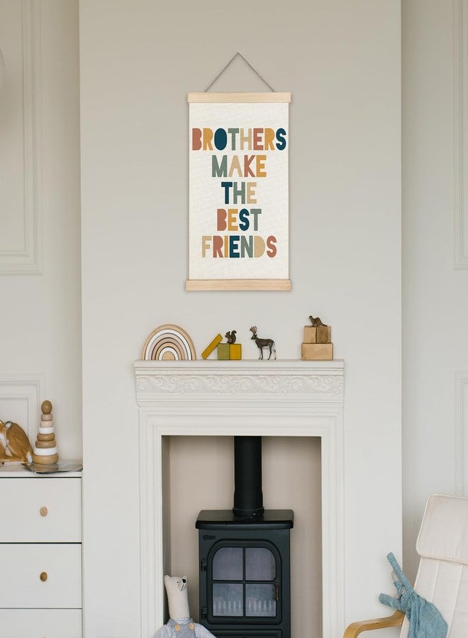 Supwhd Boys Room Decor, Nursery Wall Decor, Brothers Make The Best Friends Wall Art Poster Hanger Frame for Nursery Toddler Baby Little Boys Bedroom Playroom Game Room, 12x16 Inches - Image 3