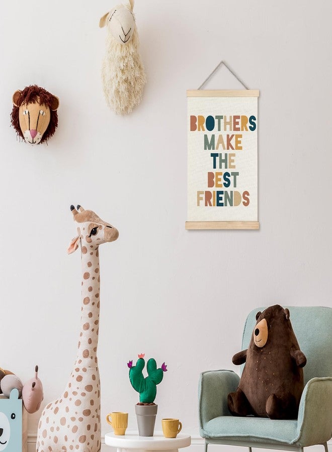 Supwhd Boys Room Decor, Nursery Wall Decor, Brothers Make The Best Friends Wall Art Poster Hanger Frame for Nursery Toddler Baby Little Boys Bedroom Playroom Game Room, 12x16 Inches - Image 4