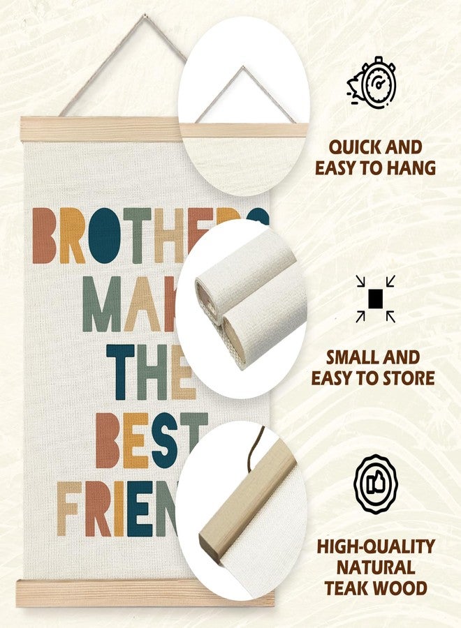 Supwhd Boys Room Decor, Nursery Wall Decor, Brothers Make The Best Friends Wall Art Poster Hanger Frame for Nursery Toddler Baby Little Boys Bedroom Playroom Game Room, 12x16 Inches - Image 5