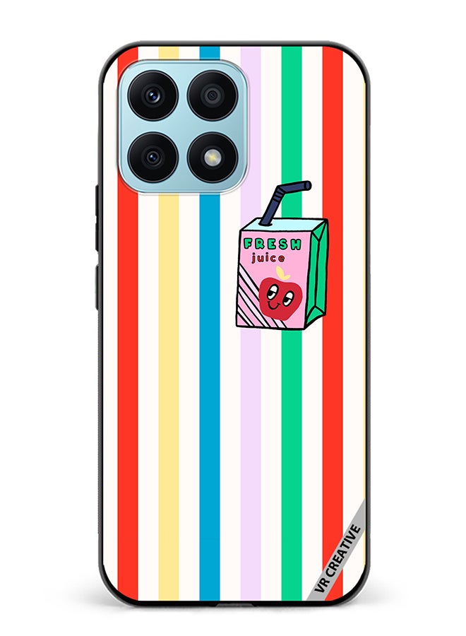 VR CREATIVE Protective Case Cover For Honor X8a Summer Stripe Fresh Juice Apple Fruit Design Multicolour - Image 1