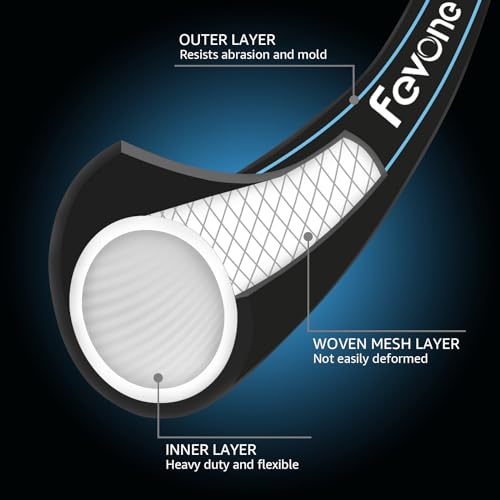 Fevone Garden Hose 50 ft., Lightweight Hybrid Water Hose, Flexible and Durable, Leak-Free Connections - Image 4