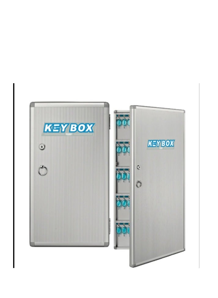 Glosen 120 Key Box / Cabinet Aluminum 120 keys Key Box Organizer Large 120-keys Large Capacity Key Cabinet With Colored Labels, Hotel Wall-mounted Aluminum Alloy Key Security Box, Key Lock Type - Image 1