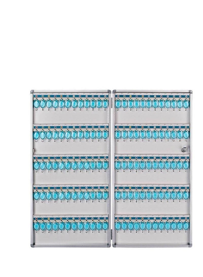 Glosen 120 Key Box / Cabinet Aluminum 120 keys Key Box Organizer Large 120-keys Large Capacity Key Cabinet With Colored Labels, Hotel Wall-mounted Aluminum Alloy Key Security Box, Key Lock Type - Image 3