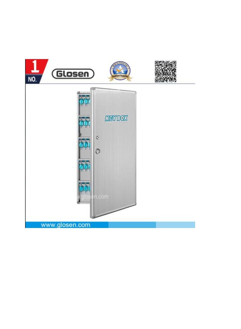 Glosen 120 Key Box / Cabinet Aluminum 120 keys Key Box Organizer Large 120-keys Large Capacity Key Cabinet With Colored Labels, Hotel Wall-mounted Aluminum Alloy Key Security Box, Key Lock Type - Image 2