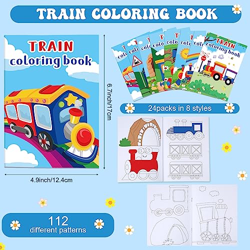 Faccito 24 Pcs Train Coloring Books Bulk Party Favors Trains Mini DIY Art Drawing Book Drawing DIY Art Painting Color Booklet Goody Bags Fillers Games Party Favors - Image 5