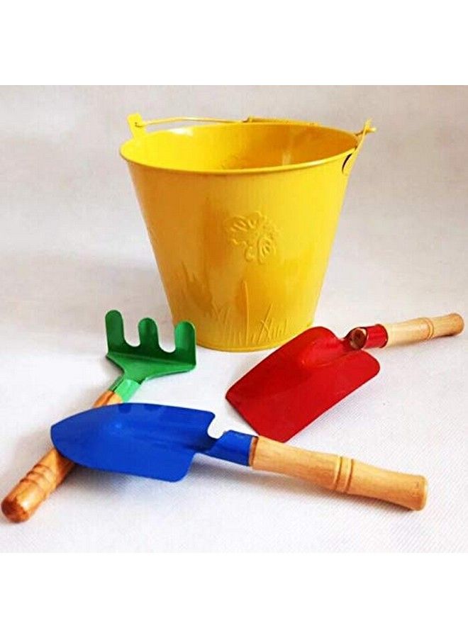 Delphinus Kids Gardening Tools Set 6Pcs Gardening Tools For Kids Metal With Sturdy Wooden Handle Safe Gardening Tools 8" Children Beach Sandbox Toy - Image 5