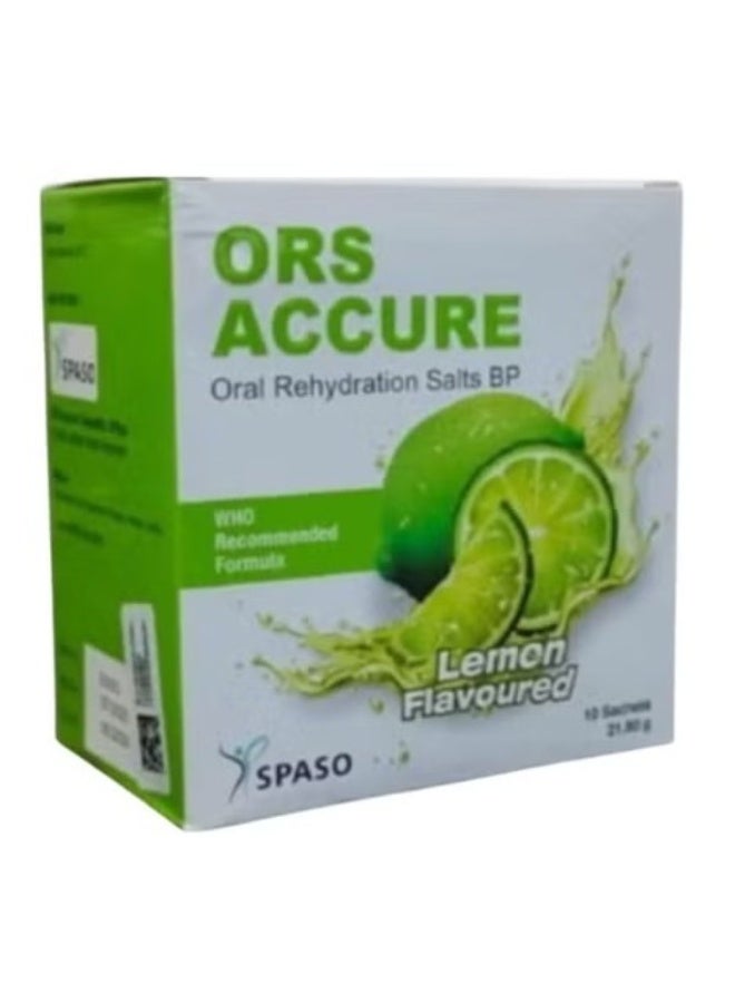 SPASO ORS Accure Oral Rehydration Salts Lemon Flavoured 10 Sachets (21.8g Each) – Hydration & Electrolyte Support - Image 2