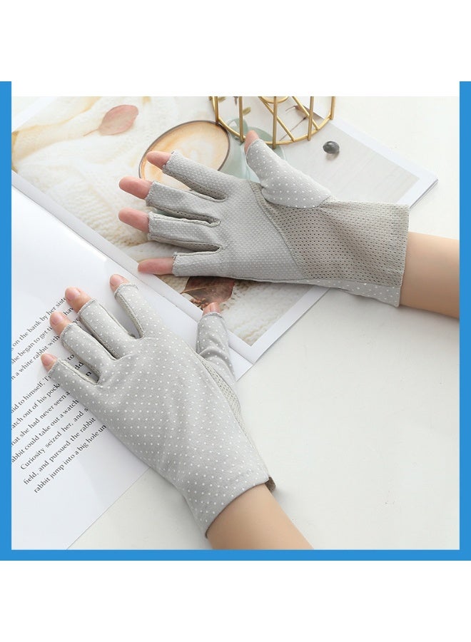 Women Summer UV Protection Gloves Non-Slip Sunblock Fingerless Driving Gloves Touchscreen Mittens - Image 2